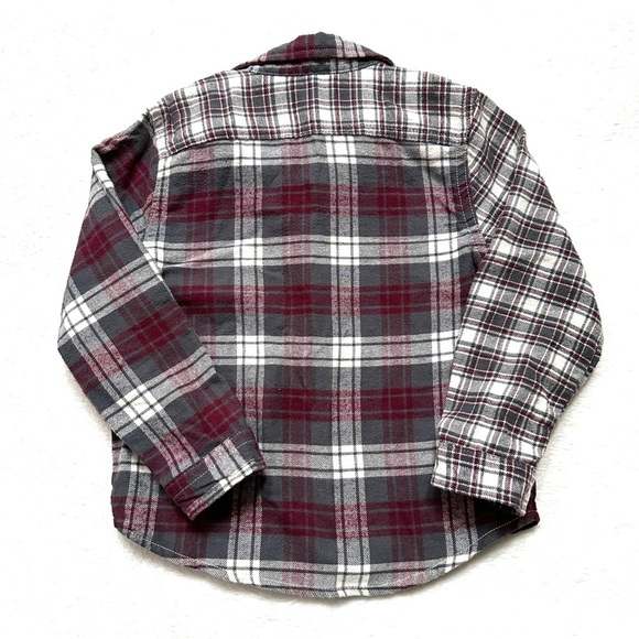 ⭐️ 5 for $25 Wonder Nation Plaid Kids Shirt - Red, Grey, White Size 4 T - Picture 2 of 4